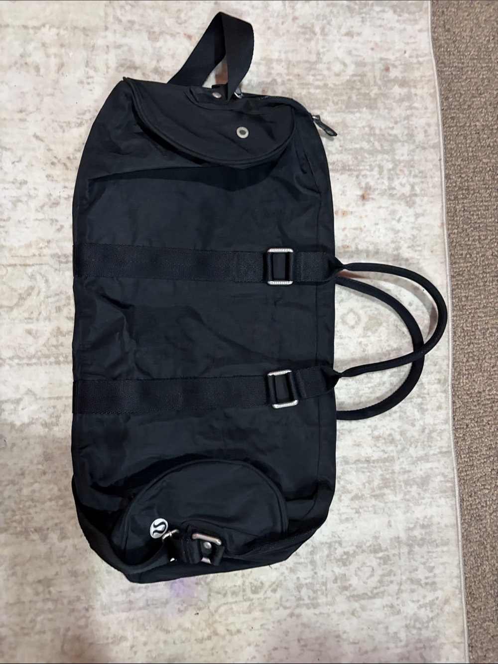 lululemon athletica Black Travel Duffel with Dual Straps